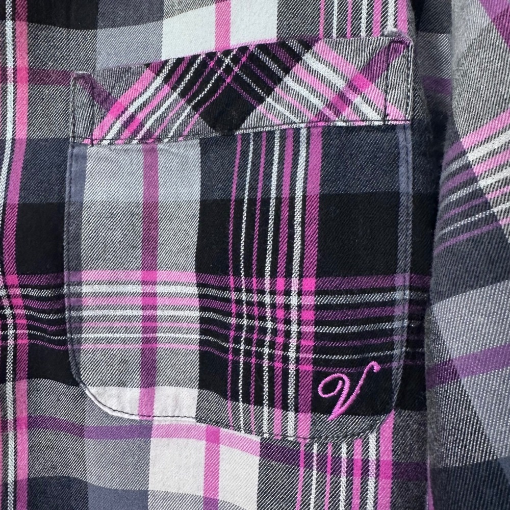 Victorias Secret Plaid Pajama Set Top Pants Women XL Pink Black Lounge Sleepwear - Picture 10 of 15